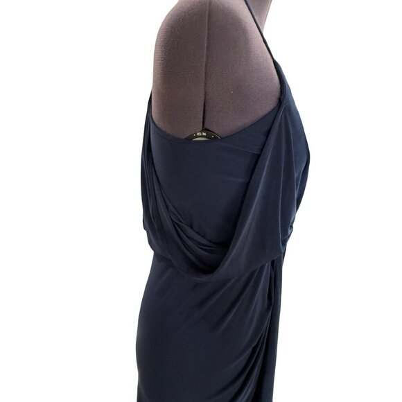 NWT Misa Los Angeles Domino Bodycon Mini‎ Dress Navy Blue V-Neck Racerback Multi - Picture 5 of 11